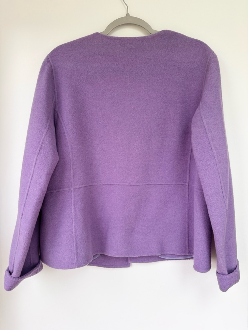Eileen Fisher Lavender Open-Front Wool Blend Jacket - Picture 3 of 7